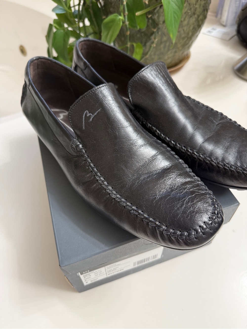 Bacco Bucci Loafers Mens Size 11 Black Leather Slip-On Shoes Driving